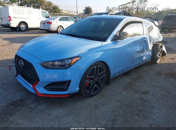 KMHT36AH2LU007164 2020 HYUNDAI VELOSTER N Light Blue წინა მარცხენა ხედი სამი მეოთხედიდან