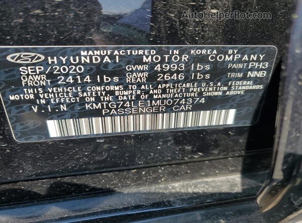 KMTG74LE1MU074374 2021 GENESIS G70 Черный Вид подкапотного пространства
