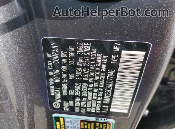 KMUHCESC2NU077948 2022 GENESIS GV80 Gray VIN sticker view