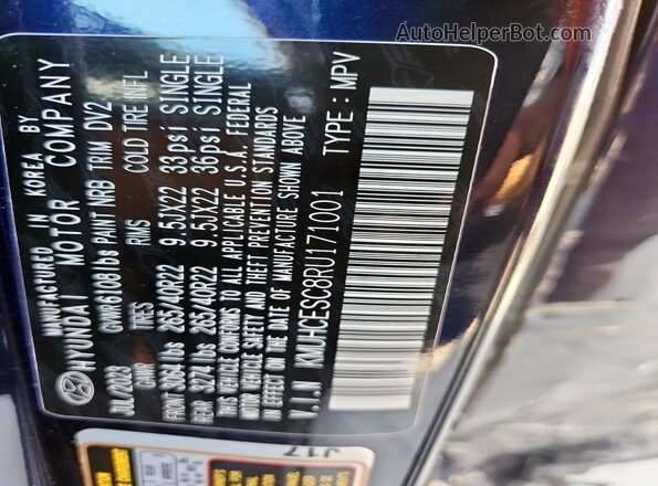 KMUHCESC8RU171001 2024 GENESIS GV80 Синий Вид наклейки с VIN-кодом