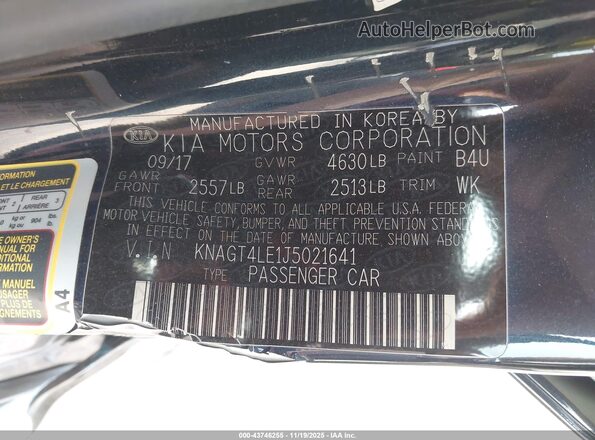 KNAGT4LE1J5021641 2018 KIA OPTIMA HYBRID Черный Вид подкапотного пространства