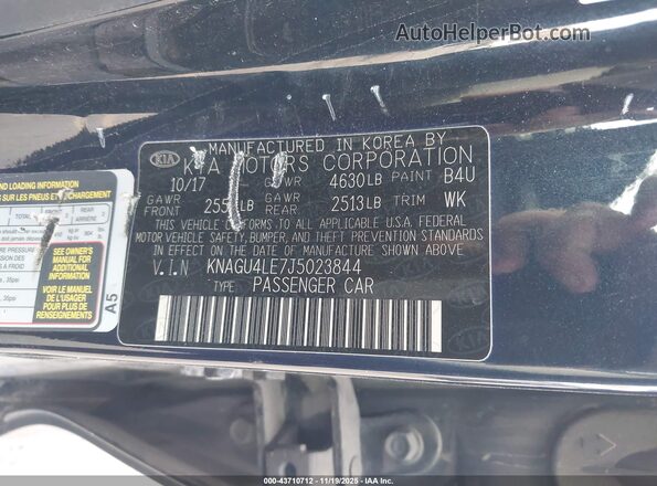 KNAGU4LE7J5023844 2018 KIA OPTIMA HYBRID Dark Blue Вид подкапотного пространства