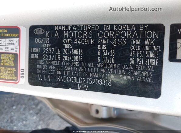 KNDCC3LD2J5203318 2018 KIA NIRO PLUG-IN HYBRID Silver Widok komory silnika