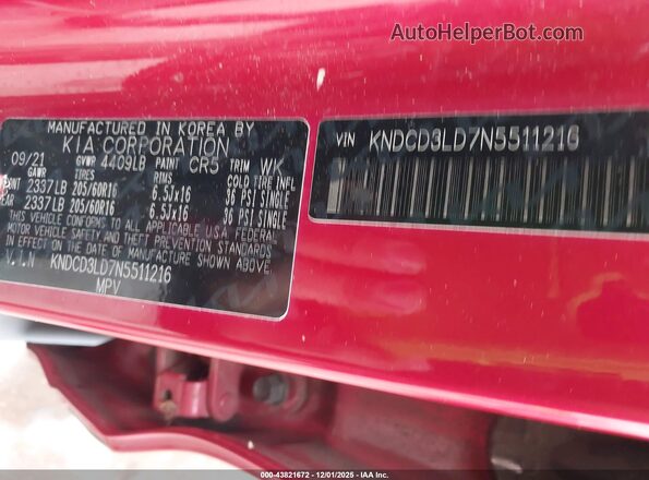 KNDCD3LD7N5511216 2022 KIA NIRO PLUG-IN HYBRID Red Vista del compartimento del motor