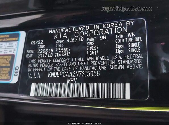 KNDEPCAA2N7315956 2022 KIA SELTOS Black Вид підкапотного простору