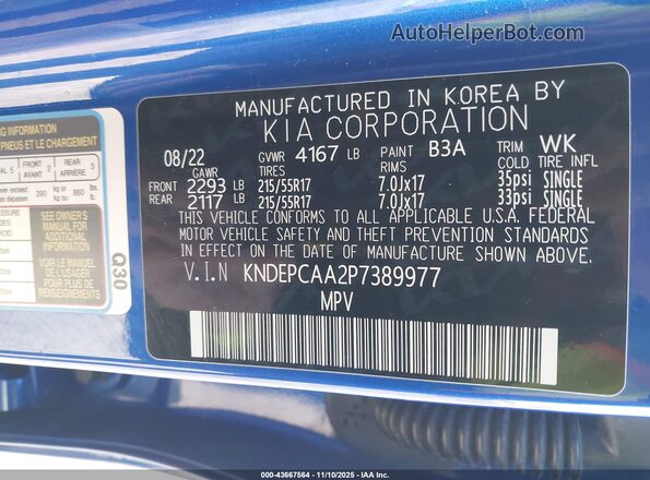 KNDEPCAA2P7389977 2023 KIA SELTOS Blue Vista del compartimento del motor