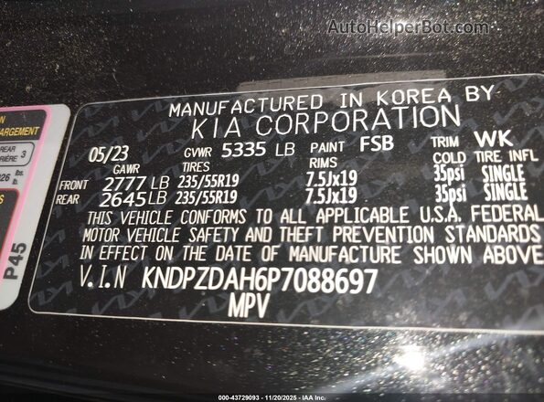KNDPZDAH6P7088697 2023 KIA SPORTAGE PLUG-IN HYBRID Black Вид підкапотного простору