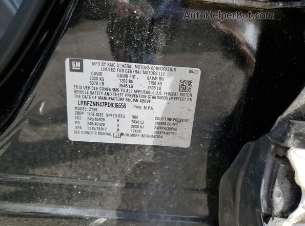 LRBFZNR47PD036658 2023 BUICK ENVISION Black VIN կոդի պիտակի տեսք