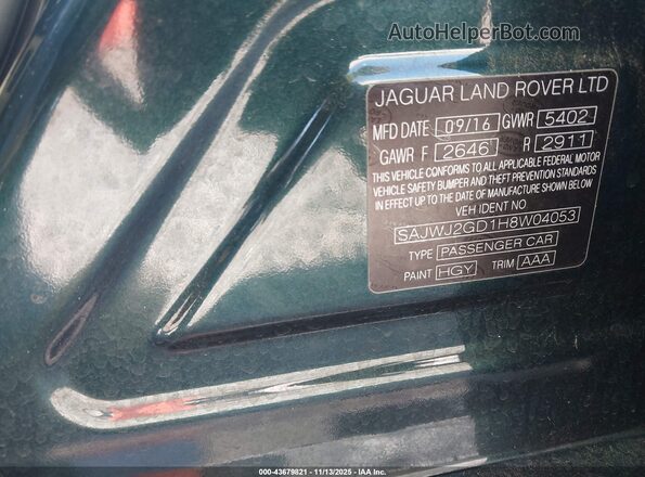 SAJWJ2GD1H8W04053 2017 JAGUAR XJ Green Engine compartment view