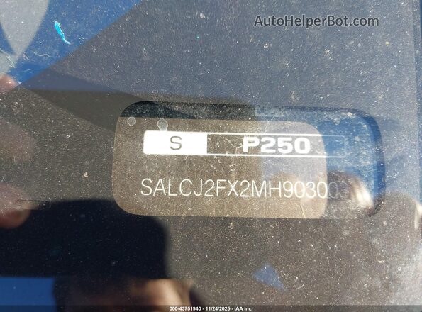 SALCJ2FX2MH903003 2021 LAND ROVER DISCOVERY SPORT Gray 
