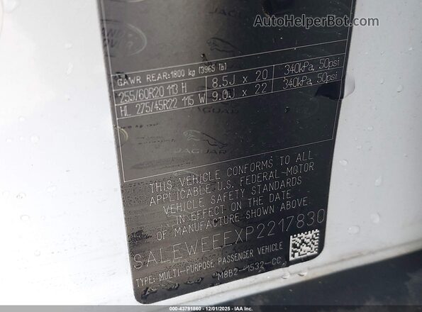 SALEWEEEXP2217830 2023 LAND ROVER DEFENDER White Вид підкапотного простору