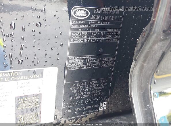 SALEX7EU3P2193015 2023 LAND ROVER DEFENDER Черный Вид подкапотного пространства