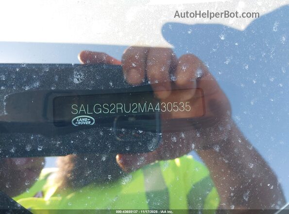 SALGS2RU2MA430535 2021 LAND ROVER RANGE ROVER Черный Вид подкапотного пространства