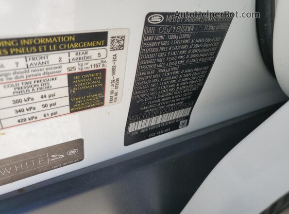 SALRT2RV3JA072534 2018 LAND ROVER DISCOVERY White Vista de la etiqueta del VIN
