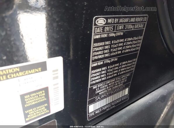 SALWR2EF6GA553371 2016 LAND ROVER RANGE ROVER SPORT Black Вид підкапотного простору