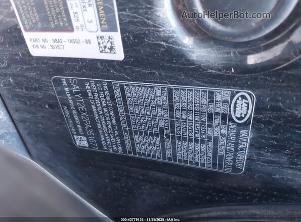 SALYT2EX2PA351677 2023 LAND ROVER RANGE ROVER VELAR Черный Вид подкапотного пространства