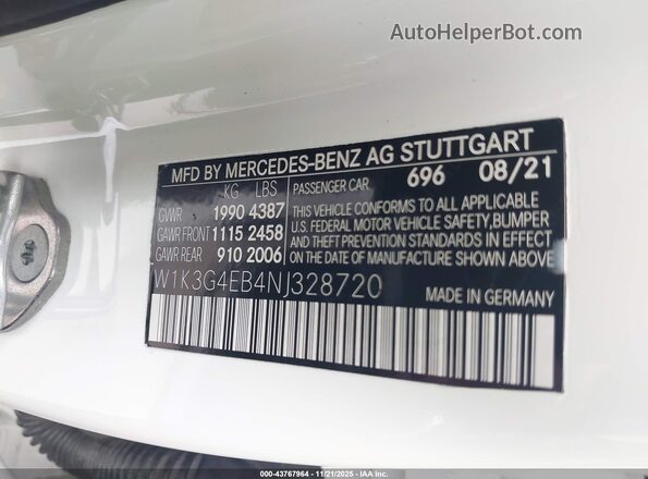 W1K3G4EB4NJ328720 2022 MERCEDES-BENZ A 220 Белый Вид подкапотного пространства
