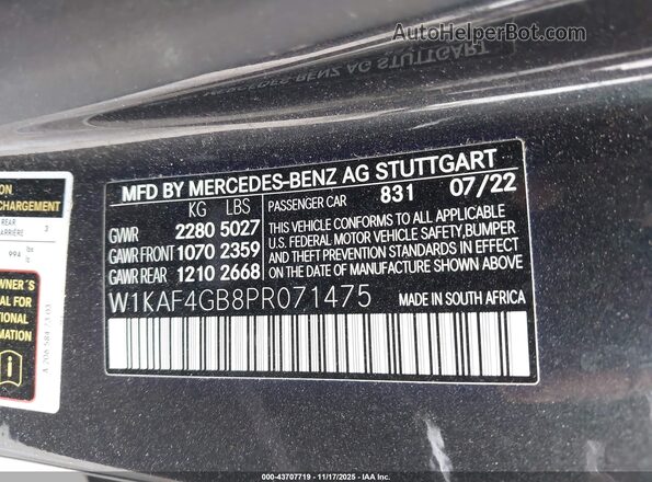 W1KAF4GB8PR071475 2023 MERCEDES-BENZ C-CLASS Черный Вид подкапотного пространства