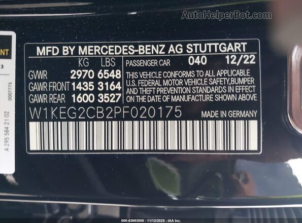 W1KEG2CB2PF020175 2023 MERCEDES-BENZ EQE 500 Черный Вид подкапотного пространства