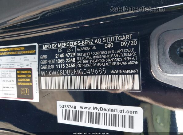 W1KWK8DB2MG049685 2021 MERCEDES-BENZ C-CLASS Черный Вид подкапотного пространства