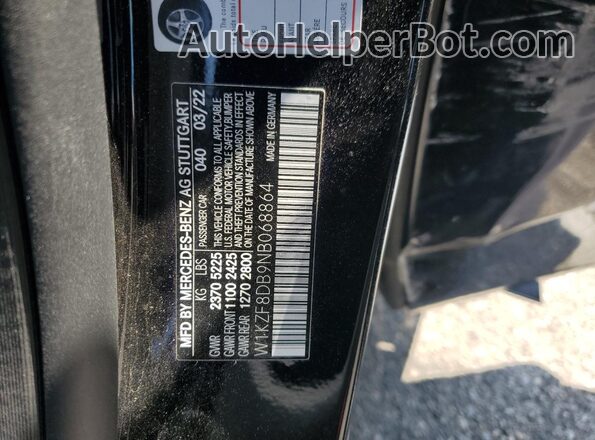 W1KZF8DB9NB068864 2022 MERCEDES-BENZ E Черный Вид наклейки с VIN-кодом