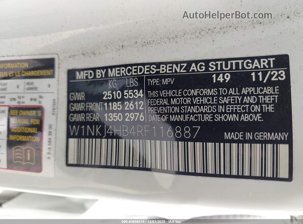 W1NKJ4HB4RF116887 2024 MERCEDES-BENZ GLC 300 White Widok komory silnika