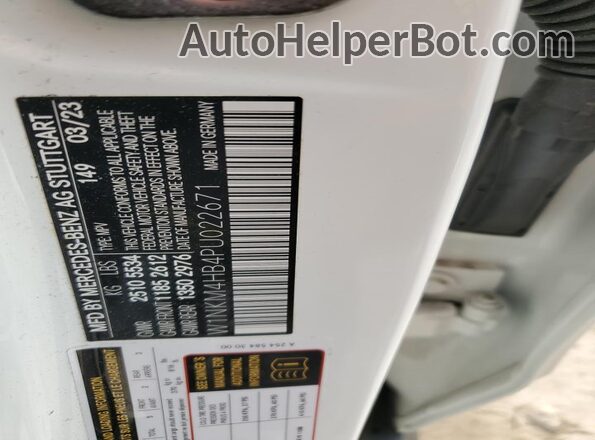 W1NKM4HB4PU022671 2023 MERCEDES-BENZ GLC-CLASS Белый Вид наклейки с VIN-кодом