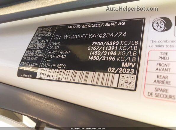 W1WV0FEYXP4234774 2023 MERCEDES-BENZ METRIS Белый Вид подкапотного пространства