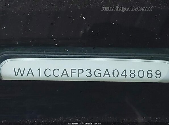 WA1CCAFP3GA048069 2016 AUDI SQ5 Black Vista del compartimento del motor