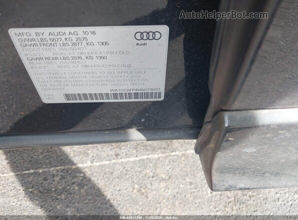 WA1CCAFP4HA073631 2017 AUDI SQ5 Black ძრავის განყოფილების ხედი