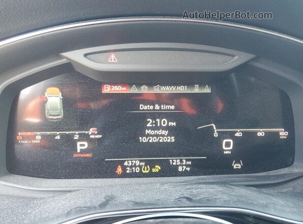 WA1EVBF16SD014722 2025 AUDI Q8 Синий Вид щитка приборов