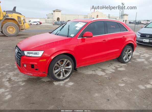WA1JCCFSXJR012296 2018 AUDI Q3 Red წინა მარცხენა ხედი სამი მეოთხედიდან