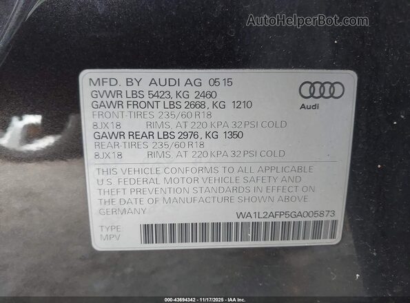 WA1L2AFP5GA005873 2016 AUDI Q5 Gray Widok komory silnika