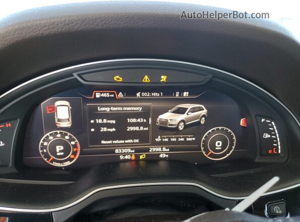 WA1VAAF75JD001789 2018 AUDI Q7 Черный Вид щитка приборов