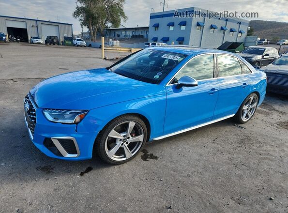 WAUA4AF43MA086894 2021 AUDI S4 Синий Передняя левая четверть