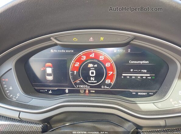 WAUB4AF42JA101871 2018 AUDI S4 Красный Вид задних сидений