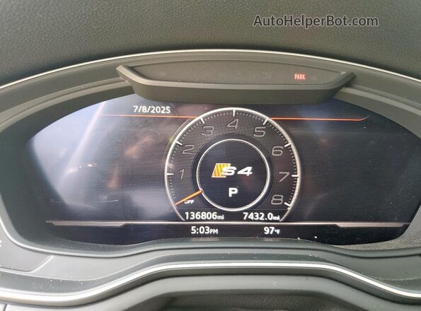 WAUB4AF43JA128884 2018 AUDI S4 Серебряный Вид щитка приборов