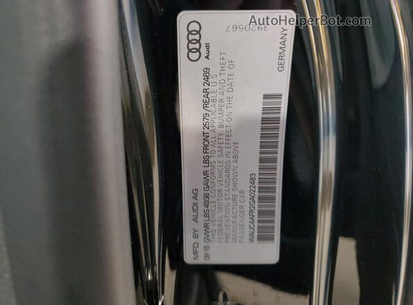WAUC4AFR2GA022483 2016 AUDI S5 Черный Вид подкапотного пространства