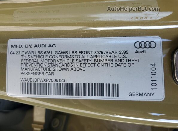 WAUEJBFWXP7006123 2023 AUDI E-TRON Коричневый Вид подкапотного пространства