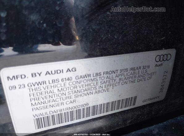 WAULDAF81RN002809 2024 AUDI OTHER Black Vista del compartimento del motor
