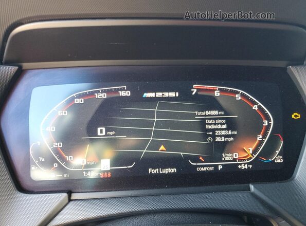 WBA13AL00M7H19209 2021 BMW M2 Красный Вид щитка приборов