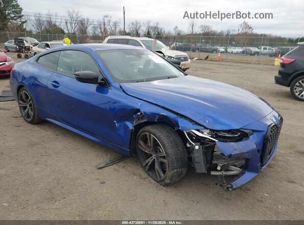 WBA13AR0XMCF60309 2021 BMW M4 Синий Передняя правая четверть