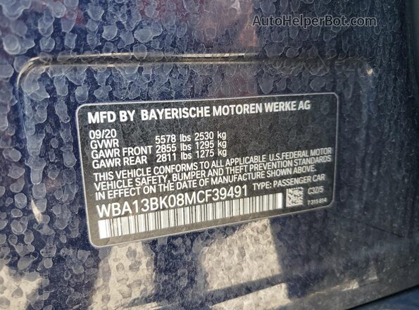 WBA13BK08MCF39491 2021 BMW M5 Blue Widok komory silnika