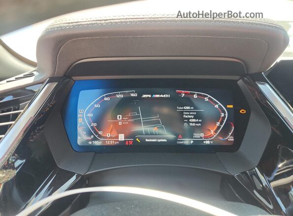 WBAHF9C02SWY43695 2025 BMW Z4 White Vista del cuadro de instrumentos