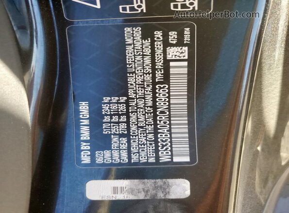 WBS33BA05RCN89663 2024 BMW M4 Черный Вид подкапотного пространства