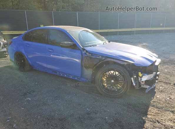 WBS33HJ03SFU84644 2025 BMW M3 Синий Передняя правая четверть