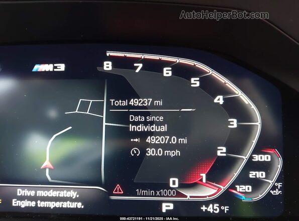 WBS43AY03NFL80967 2022 BMW M3 Серый 