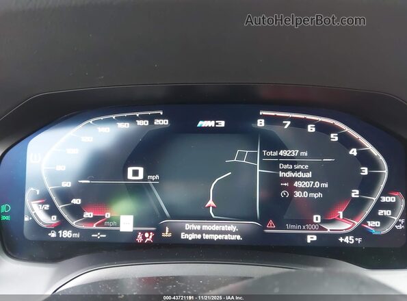 WBS43AY03NFL80967 2022 BMW M3 Серый Вид задних сидений