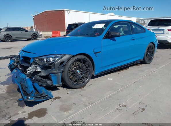 WBS4Y9C08LFJ09312 2020 BMW M4 Бирюзовый Передняя левая четверть