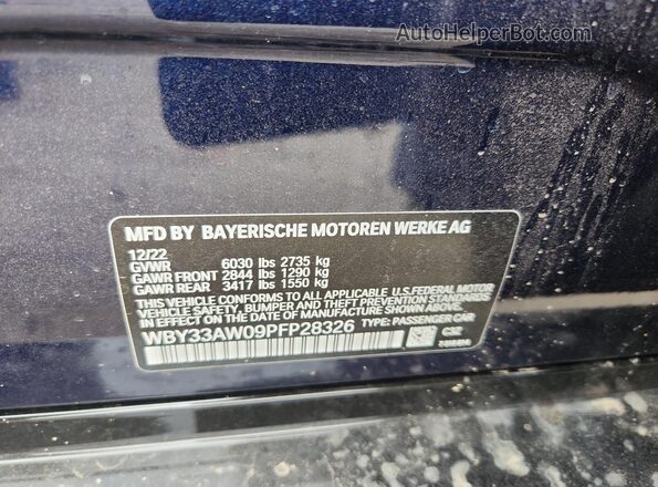 WBY33AW09PFP28326 2023 BMW I4 Синий Вид подкапотного пространства